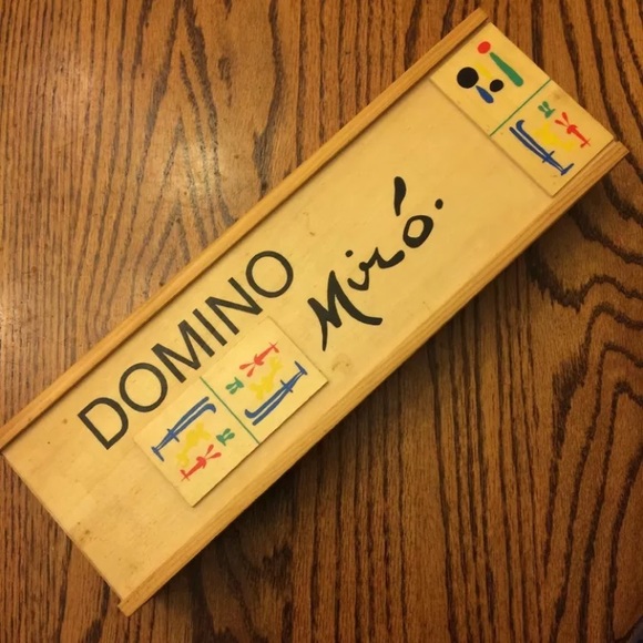 Vintage Dominos Miro 1958 Parler Seul Art Wooden Game - Picture 1 of 8